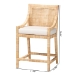 bali & pari Alexis Natural Rattan Counter Stool - Handcrafted Wingback Counter Chair with Woven Back and Removable Seat Cushion, Coastal Boho Style Seating for Kitchen Island or Dining Area - BSOAlexis-Light Honey Rattan-Cushion-CS