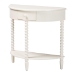 Baxton Studio Raynera Bobbin-Leg Demilune Console Table - Half-Moon Accent Table with 1 Drawer and Open Shelf, Cottage Farmhouse Entryway or Living Room Furniture