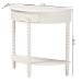 Baxton Studio Raynera Bobbin-Leg Demilune Console Table - Half-Moon Accent Table with 1 Drawer and Open Shelf, Cottage Farmhouse Entryway or Living Room Furniture - BSOJY25A031-White Wooden-Console Table