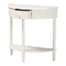 Baxton Studio Raynera Bobbin-Leg Demilune Console Table - Half-Moon Accent Table with 1 Drawer and Open Shelf, Cottage Farmhouse Entryway or Living Room Furniture - BSOJY25A031-White Wooden-Console Table