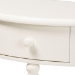 Baxton Studio Raynera Bobbin-Leg Demilune Console Table - Half-Moon Accent Table with 1 Drawer and Open Shelf, Cottage Farmhouse Entryway or Living Room Furniture - BSOJY25A031-White Wooden-Console Table