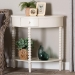Baxton Studio Raynera Bobbin-Leg Demilune Console Table - Half-Moon Accent Table with 1 Drawer and Open Shelf, Cottage Farmhouse Entryway or Living Room Furniture - BSOJY25A031-White Wooden-Console Table