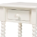 Baxton Studio Raynera End Table with Bobbin Legs - 1-Drawer Accent Table with Spindle Turned Legs and Open Shelf, Cottage Farmhouse Style Side Table for Living Room - BSOJY25A033-White Wooden-ET