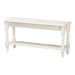 Baxton Studio Bayard Accent Bench with Bobbin Legs - Spindle Leg Entryway Bench with Shelf, Cottage Farmhouse Style Hallway or Mudroom Seating
