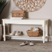 Baxton Studio Bayard Accent Bench with Bobbin Legs - Spindle Leg Entryway Bench with Shelf, Cottage Farmhouse Style Hallway or Mudroom Seating - BSOJY25A034-White Wooden-Bench