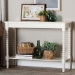 Baxton Studio Bayard Console Table with Bobbin Legs - Spindle Leg Accent Table with Shelf, Cottage Farmhouse Entryway or Living Room Furniture - BSOJY25A036-White Wooden-Console Table
