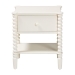 Baxton Studio Rimona End Table with Bobbin Legs - 1-Drawer Accent Table with Spindle Turned Legs and Open Shelf, Cottage Farmhouse Style Side Table for Living Room - BSOJY25A037-White Wooden-ET