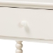 Baxton Studio Rimona End Table with Bobbin Legs - 1-Drawer Accent Table with Spindle Turned Legs and Open Shelf, Cottage Farmhouse Style Side Table for Living Room - BSOJY25A037-White Wooden-ET