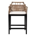 bali & pari Abiel Natural Rattan Counter Stool with Arms and Removable Cushion - Handwoven Wicker Stool with Mahogany Wood Frame, Coastal Boho Seating for Kitchen or Dining Area - BSOAbiel-Grey/Black-Wooden/Rattan-Cushion-CS