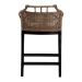 bali & pari Abiel Natural Rattan Counter Stool with Arms and Removable Cushion - Handwoven Wicker Stool with Mahogany Wood Frame, Coastal Boho Seating for Kitchen or Dining Area - BSOAbiel-Grey/Black-Wooden/Rattan-Cushion-CS