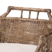 bali & pari Abiel Natural Rattan Counter Stool with Arms and Removable Cushion - Handwoven Wicker Stool with Mahogany Wood Frame, Coastal Boho Seating for Kitchen or Dining Area - BSOAbiel-Grey/Black-Wooden/Rattan-Cushion-CS