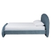 Baxton Studio Ekram Velvet Upholstered Platform Bed - Mid-Century Modern Bed Frame with Curved Headboard and Accent Footboard, Classic Luxe Bedroom Centerpiece, Queen - BSOBBT61382-Light Blue 57-Queen