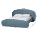 Baxton Studio Ekram Velvet Upholstered Platform Bed - Mid-Century Modern Bed Frame with Curved Headboard and Accent Footboard, Classic Luxe Bedroom Centerpiece, Queen - BSOBBT61382-Light Blue 57-Queen