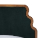 Baxton Studio Gerianne Velvet Upholstered Platform Bed - Classic European Bed Frame with Scalloped Headboard and Wood Trim, Modern Luxe Bedroom Furniture, Queen - BSOBBT61381-Green 26/Walnut-Queen