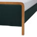 Baxton Studio Gerianne Velvet Upholstered Platform Bed - Classic European Bed Frame with Scalloped Headboard and Wood Trim, Modern Luxe Bedroom Furniture, Queen - BSOBBT61381-Green 26/Walnut-Queen