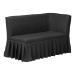 Baxton Studio Randolph 3-Piece Fabric Upholstered Dining Nook Set - Corner Kitchen Banquette with Skirted Base, L-Shaped Breakfast Nook for Small Spaces, Dark Grey - BSORandolph-Dark Grey/Walnut-3PC Dining Nook Set