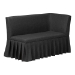 Baxton Studio Bryna 2-Piece Fabric Upholstered Dining Nook Bench Set - Corner Kitchen Banquette Seating with Skirted Base, L-Shaped Breakfast Nook for Small Spaces, Dark Grey - BSOBBT8085-Dark Grey-H1217-20-2PC SF Bench