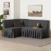 Baxton Studio Bryna 2-Piece Fabric Upholstered Dining Nook Bench Set - Corner Kitchen Banquette Seating with Skirted Base, L-Shaped Breakfast Nook for Small Spaces, Dark Grey - BSOBBT8085-Dark Grey-H1217-20-2PC SF Bench