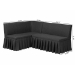 Baxton Studio Bryna 2-Piece Fabric Upholstered Dining Nook Bench Set - Corner Kitchen Banquette Seating with Skirted Base, L-Shaped Breakfast Nook for Small Spaces, Dark Grey - BSOBBT8085-Dark Grey-H1217-20-2PC SF Bench