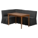 Baxton Studio Richard 3-Piece Fabric Upholstered Dining Nook Set - Corner Kitchen Banquette with Skirted Base, L-Shaped Breakfast Nook for Small Spaces, Dark Grey