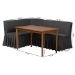 Baxton Studio Richard 3-Piece Fabric Upholstered Dining Nook Set - Corner Kitchen Banquette with Skirted Base, L-Shaped Breakfast Nook for Small Spaces, Dark Grey - BSORichard-Dark Grey/Walnut-3PC Dining Nook Set