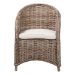 bali & pari Amanda Natural Rattan Armchair - Handwoven Wicker Barrel Chair with Removable Cushion, Coastal Boho Style Accent Seating - BSOLCF-0001-Amanda-Kubu Grey Rattan Cushion-CC