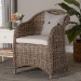 bali & pari Amanda Natural Rattan Armchair - Handwoven Wicker Barrel Chair with Removable Cushion, Coastal Boho Style Accent Seating - BSOLCF-0001-Amanda-Kubu Grey Rattan Cushion-CC