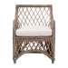 bali & pari Debra Natural Rattan Armchair - Handwoven Open-Weave Wicker Armchair with Curved Silhouette & Removable Cushion, Coastal Boho Style Seating - BSOLCF-0002-Debra-Kubu Grey Rattan Cushion-CC
