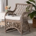 bali & pari Debra Natural Rattan Armchair - Handwoven Open-Weave Wicker Armchair with Curved Silhouette & Removable Cushion, Coastal Boho Style Seating - BSOLCF-0002-Debra-Kubu Grey Rattan Cushion-CC
