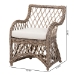 bali & pari Debra Natural Rattan Armchair - Handwoven Open-Weave Wicker Armchair with Curved Silhouette & Removable Cushion, Coastal Boho Style Seating - BSOLCF-0002-Debra-Kubu Grey Rattan Cushion-CC