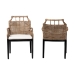 bali & pari Abiel Natural Rattan 2-Piece Dining Armchair Set with Cushion - Handwoven Wicker Chair with Mahogany Wood Frame, Coastal Boho Seating for Dining Room or Kitchen - BSOAbiel-Grey/Black-Wooden/Rattan-DC