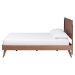 Baxton Studio Jiro Platform Bed - Mid-Century Modern Wood Bed Frame with Panel Headboard and Angled Legs for Bedroom or Guest Room, Queen - BSOJiro-Ash Walnut-Queen