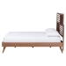 Baxton Studio Gemma Platform Bed - Mid-Century Modern Bed Frame with Slatted Wood Headboard and Angled Legs for Bedroom or Guest Room, Queen - BSOGemma-Ash Walnut-Queen