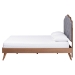 Baxton Studio Aithan Platform Bed - Mid-Century Modern Bed with Upholstered Headboard and Button Tufted Design, Queen - BSOMG9773/9704-Queen