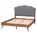 Baxton Studio Aithan Platform Bed - Mid-Century Modern Bed with Upholstered Headboard and Button Tufted Design, Queen - BSOMG9773/9704-Queen