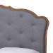 Baxton Studio Aithan Platform Bed - Mid-Century Modern Bed with Upholstered Headboard and Button Tufted Design, Queen - BSOMG9773/9704-Queen