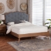 Baxton Studio Aithan Platform Bed - Mid-Century Modern Bed with Upholstered Headboard and Button Tufted Design, Queen - BSOMG9773/9704-Queen