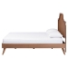 Baxton Studio Rodolfo Platform Bed - Mid-Century Modern Bed with Woven Rattan Headboard, Queen - BSOMG9774/9704-Queen
