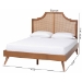 Baxton Studio Rodolfo Platform Bed - Mid-Century Modern Bed with Woven Rattan Headboard, Queen - BSOMG9774/9704-Queen
