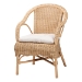 bali & pari Liam 5-Piece Natural Rattan Dining Set - Handwoven Wicker Dining Furniture with Cushioned Seats, Boho Coastal Kitchen or Dining Room Set - BSOLiam-Light Honey Rattan-5PC Dining Set