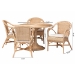 bali & pari Liam 5-Piece Natural Rattan Dining Set - Handwoven Wicker Dining Furniture with Cushioned Seats, Boho Coastal Kitchen or Dining Room Set - BSOLiam-Light Honey Rattan-5PC Dining Set