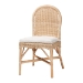 bali & pari Linda 5-Piece Natural Rattan Dining Set - Handwoven Wicker Dining Furniture with Cushioned Seats, Boho Coastal Kitchen or Dining Room Set - BSOLinda-Light Honey Rattan-5PC Dining Set