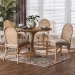 bali & pari Linda 5-Piece Natural Rattan Dining Set - Handwoven Wicker Dining Furniture with Cushioned Seats, Boho Coastal Kitchen or Dining Room Set - BSOLinda-Light Honey Rattan-5PC Dining Set
