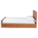 bali & pari Fuentes Real Burl Wood Bed Frame - Modern Low-Profile Platform Bed with Accent Footboard, Mid-Century Inspired Bedroom Furniture, Queen - BSOSW8651-Light Cherry/Mappa Burl Veneer-Queen