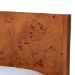 bali & pari Fuentes Real Burl Wood Bed Frame - Modern Low-Profile Platform Bed with Accent Footboard, Mid-Century Inspired Bedroom Furniture, Queen - BSOSW8651-Light Cherry/Mappa Burl Veneer-Queen