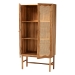 bali & pari Augusto Teak Wood Cabinet - 2-Door Storage Organizer with Woven Rattan, Modern Tropical Accent for Living Room or Bedroom - BSOAugusto-Wood/Webbing-Cabinet-KD-Box