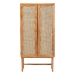 bali & pari Augusto Teak Wood Cabinet - 2-Door Storage Organizer with Woven Rattan, Modern Tropical Accent for Living Room or Bedroom - BSOAugusto-Wood/Webbing-Cabinet-KD-Box