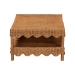 bali & pari Oteria Natural Rattan Coffee Table - Handwoven Wicker Cocktail Table with Scalloped Detailing and Open Shelf, Coastal Boho Living Room Accent - BSOPalm Short-Light Honey Rattan-CT