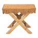 bali & pari Modesta Natural Rattan Accent Bench - Handwoven Wicker Seating with Scalloped Apron and X-Frame Base, Coastal Boho Entryway or Bedroom Seating - BSODC9050 Mod-Natural Rattan-Bench