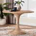 bali & pari Natala Rattan Dining Table - Handwoven Wicker Tulip Table, Pedestal Frame Centerpiece for Dining Room or Kitchen - BSODC1105 Nat-Light Honey Rattan-Dining Table